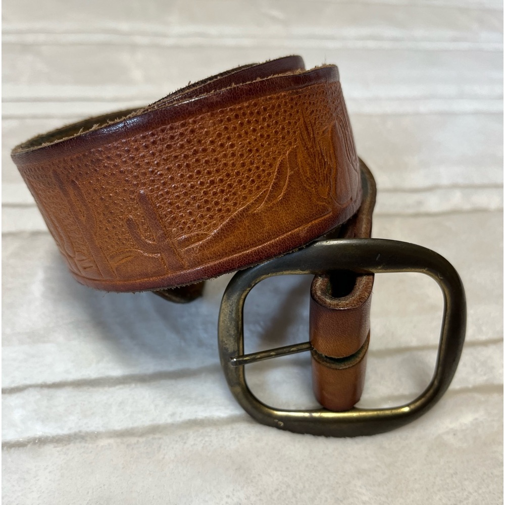 Brown Leather belt , made in Mexico ,